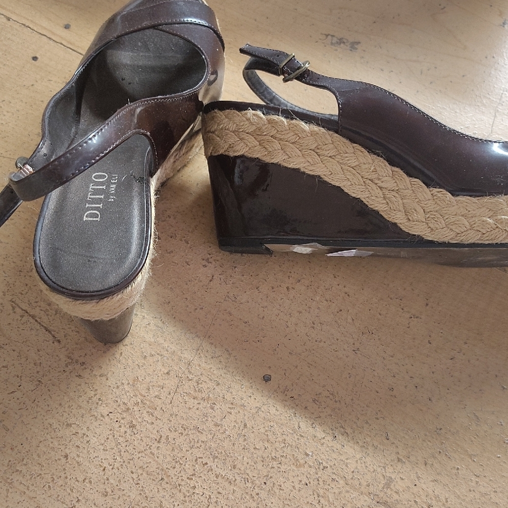 Dittos Dark Brown Wedge Sandals